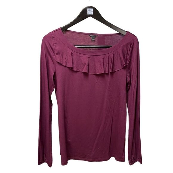🌟Ann Taylor Burgundy Long Sleeve Top - Picture 1 of 2